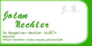 jolan mechler business card